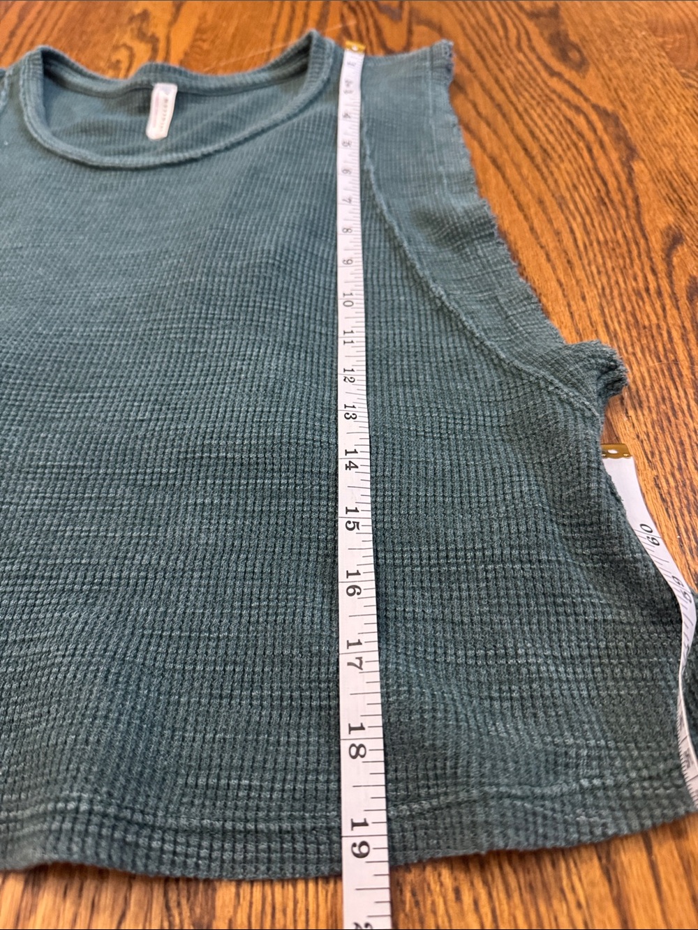 Free People Movement Olive Waffle Knit Open Back Tank Top S Athleisure - Picture 5 of 5